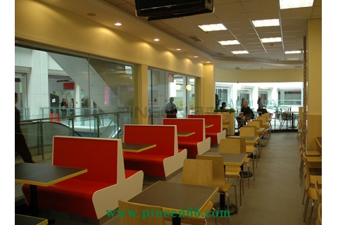 實(shí)木簡(jiǎn)約中餐快餐廳餐桌椅卡座沙發(fā)